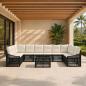 Preview: ARDEBO.de - Gartensofa-set 11 stk. Schwarz Poly-Rattan