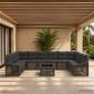 Preview: ARDEBO.de - Gartensofa-set 11 stk. Grau Poly-Rattan