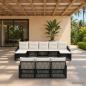 Preview: Gartensofa-set 11 stk. Schwarz Poly-Rattan