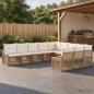 Preview: ARDEBO.de - Gartensofa-set 11 stk. Beige Poly-Rattan