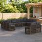 Preview: ARDEBO.de - Gartensofa-set 12 stk. Grau Poly-Rattan