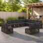 Preview: ARDEBO.de - Gartensofa-set 13 stk. Grau Poly-Rattan
