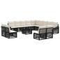 Preview: Gartensofa-set 14 Stk. Schwarz Poly-Rattan
