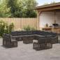 Preview: ARDEBO.de - Gartensofa-set 14 Stk. Grau Poly-Rattan