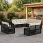 Preview: ARDEBO.de - Gartensofa-set 11 stk. Schwarz Poly-Rattan