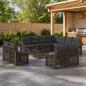 Preview: ARDEBO.de - Gartensofa-set 12 stk. Grau Poly-Rattan