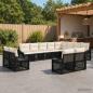 Preview: ARDEBO.de - Gartensofa-set 12 Stk. Schwarz Poly-Rattan
