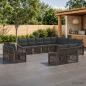 Preview: ARDEBO.de - Gartensofa-set 12 stk. Grau Poly-Rattan