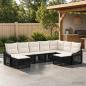 Preview: ARDEBO.de - Gartensofa-set 9 stk. Schwarz Poly-Rattan