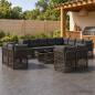 Preview: ARDEBO.de - Gartensofa-set 13 Stk. Grau Poly-Rattan