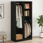 Preview: ARDEBO.de - Kleiderschrank Schwarz Eichen-Optik 100 x 50 x 200 cm