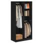 Preview: Kleiderschrank Schwarz Eichen-Optik 100 x 50 x 200 cm