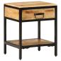 Preview: ARDEBO.de - Nachttisch Braun 40 x 35 x 50 cm Massives Mango Holz und Metall