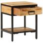 Preview: Nachttisch Braun 40 x 35 x 50 cm Massives Mango Holz und Metall