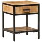 Preview: Nachttisch Braun 40 x 35 x 50 cm Massives Mango Holz und Metall