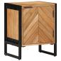 Preview: ARDEBO.de - Nachttisch Braun 40 x 30 x 50 cm Massivholz Akazie und Metall