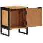 Preview: Nachttisch Braun 40 x 30 x 50 cm Massivholz Akazie und Metall