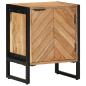 Preview: Nachttisch Braun 40 x 30 x 50 cm Massivholz Akazie und Metall