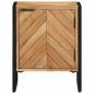 Preview: Nachttisch Braun 40 x 30 x 50 cm Massivholz Akazie und Metall