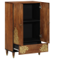Preview: Highboard Honigbraun 60 x 33 x 100 cm Massivholz Mango