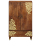 Preview: Highboard Honigbraun 60 x 33 x 100 cm Massivholz Mango