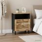 Preview: ARDEBO.de - Nachttisch Braun und Schwarz 50 x 33 x 60 cm Massivholz Mango