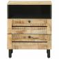 Preview: Nachttisch Braun und Schwarz 50 x 33 x 60 cm Massivholz Mango