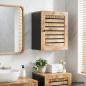 Preview: ARDEBO.de - Hängeschrank mit Speicher Braun und Schwarz 38 x 33,5 x 48 cm