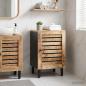 Preview: ARDEBO.de - Badezimmerschrank mit Tür Braun und Schwarz 38 x 33,5 x 58 cm