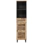 Preview: Badezimmerschrank mit Tür Braun und Schwarz 38 x 33,5 x 160 cm