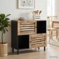 Preview: ARDEBO.de - Stauraumschränke Braun 80 x 33,5 x 75 cm Massivholz Mango