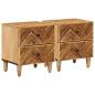 Preview: ARDEBO.de - Nachttisch 2 Stk. Braun 40 x 33,5 x 46 cm Massivholz Mango