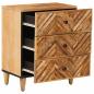 Preview: Nachttisch Braun 50 x 33 x 60 cm Massivholz Mango