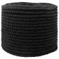 Preview: ARDEBO.de - Baumwollseil 12 mm 50 m Schwarz 100% Baumwolle