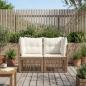 Preview: ARDEBO.de - Garten-Sofa 2-Sitzanzahl Beige Poly-Rattan