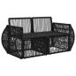 Preview: Garten-Sofa 2-Sitzanzahl Schwarz Poly-Rattan
