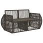 Preview: Garten-Sofa 2-Sitzanzahl Grau Poly-Rattan