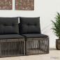 Preview: ARDEBO.de - Armfreies Sofa Grau Poly-Rattan