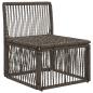 Preview: Armfreies Sofa Grau Poly-Rattan