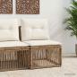 Preview: ARDEBO.de - Armfreies Sofa Beige Poly-Rattan