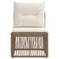 Preview: Armfreies Sofa Beige Poly-Rattan