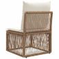 Preview: Armfreies Sofa Beige Poly-Rattan