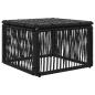 Preview: Fußhocker Schwarz Poly-Rattan