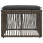 Preview: Fußhocker Grau Poly-Rattan