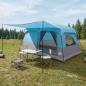 Preview: ARDEBO.de - Familienzelt 10 Personen Blau Polyester und Stahl
