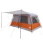 Preview: Familienzelt 10 Personen Grau und Orange Polyester und Stahl