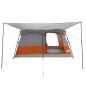 Preview: Familienzelt 10 Personen Grau und Orange Polyester und Stahl