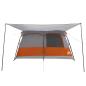 Preview: Familienzelt 10 Personen Grau und Orange Polyester und Stahl