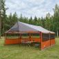 Preview: ARDEBO.de - Familienzelt mit Dach Grau und Orange 600 x 400 x 268 cm