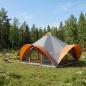 Preview: ARDEBO.de - Tipi Zelt Grau und Orange 18-Personen Polyester und Stahl